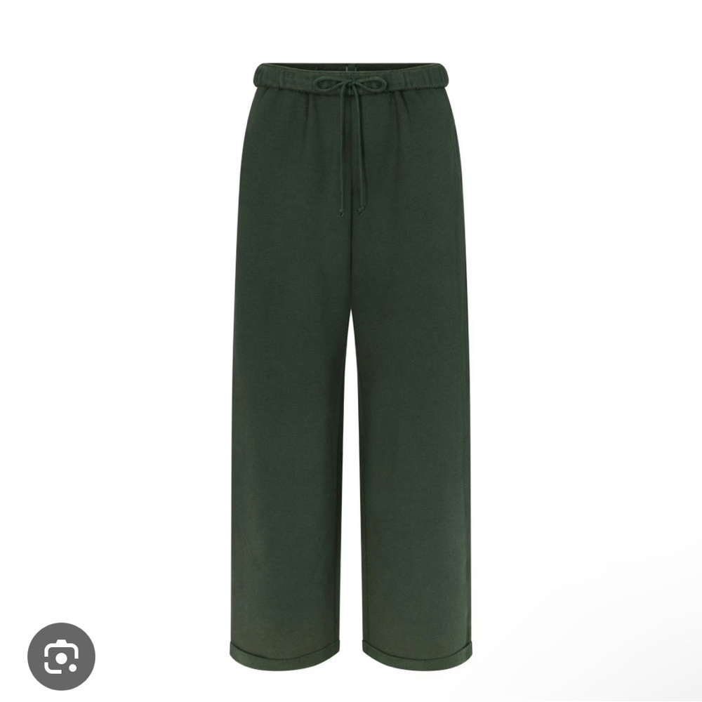 NWT Skims Cotton Fleece Classic Straight Leg Pant in Spruce - Picture 3 of 4